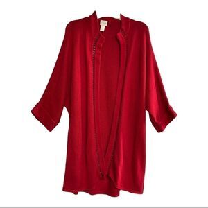CHICO’S‎ Long Red Knit Sweater,Size 1, US Size 8, M